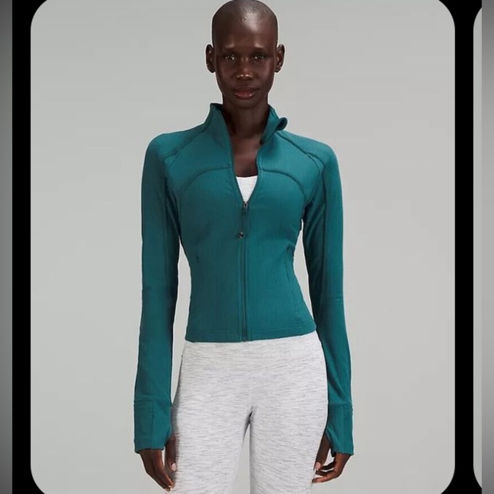 NWT Lululemon Cropped Define Jacket Ribbed Nulu Green Jasper